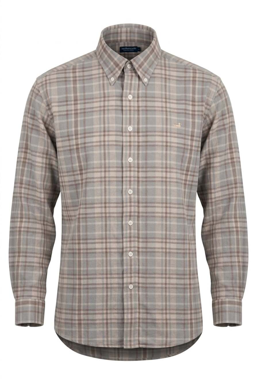 Southern Marsh Blanco Long Sleeve Plaid Cotton Button-Down Shirt size L